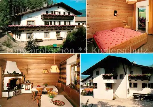 AK / Ansichtskarte Kastelruth_Suedtirol Hotel Garni Waldfrieden Restaurant Kamin Fremdenzimmer Kastelruth_Suedtirol