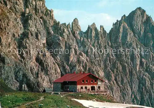 AK / Ansichtskarte Fiderepasshuette Berghuette Allgaeuer Alpen Fiderepasshuette