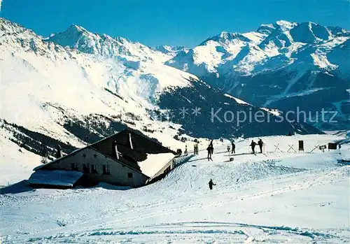 AK / Ansichtskarte Verbier Restaurant de Savolayres Pistes des Ruinettes et le Grand Combin Alpes Francaises en hiver Verbier