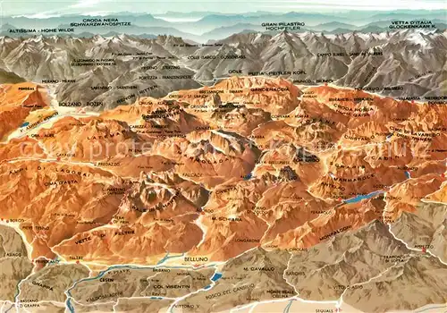 AK / Ansichtskarte Dolomiten Prospettive aerea delle Dolomiti Dolomiten