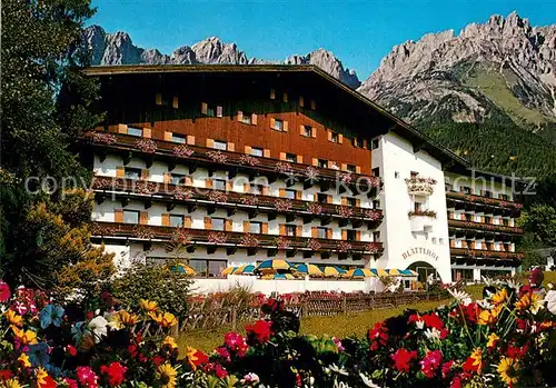 AK / Ansichtskarte Going_Wilden_Kaiser_Tirol Hotel Blattlhof Blumen Kaisergebirge Going_Wilden_Kaiser_Tirol