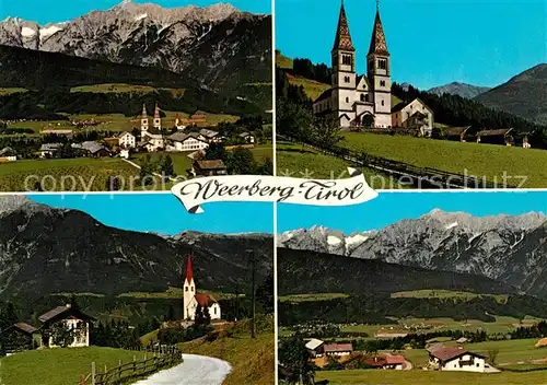 AK / Ansichtskarte Weerberg Gesamtansicht mit Alpenpanorama Ortsmotiv mit Kirche Weerberg