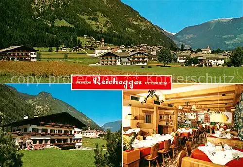 AK / Ansichtskarte Uttenheim_Suedtirol Pension Reichegger Restaurant Ortsansicht Uttenheim Suedtirol