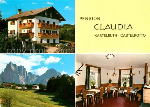 AK / Ansichtskarte Kastelruth_Suedtirol Pension Claudia Kastelruth_Suedtirol