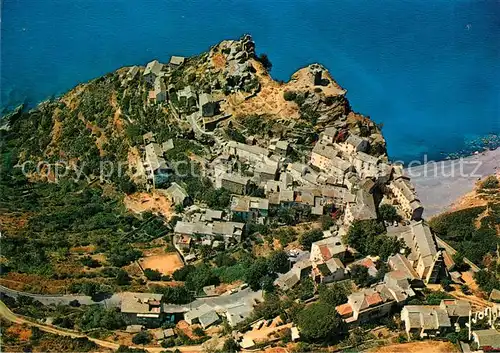 AK / Ansichtskarte Nonza Dans le site le plus pittoresque du Cap Corse sur son Rocher Vue aerienne Nonza