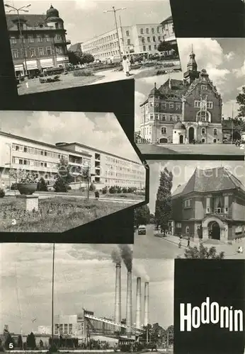 AK / Ansichtskarte Hodonin Budovou ONV Budova radnice Okr ustav nar zdravi Dum umeni Moderni elektrarna Hodonin
