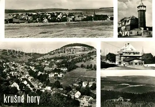 AK / Ansichtskarte Krusne_Hory Panorama Leuchtturm  Krusne Hory