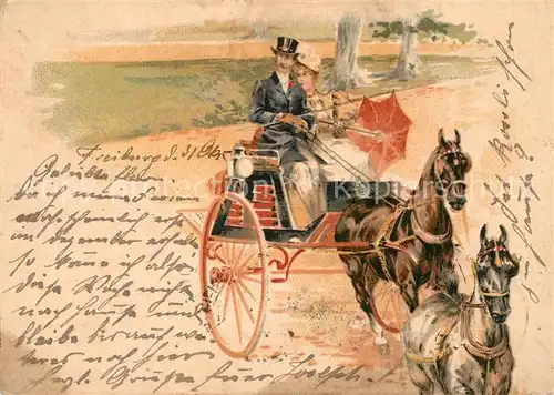 AK / Ansichtskarte Pferdekutschen Litho  