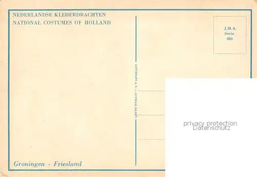 AK / Ansichtskarte Handarbeit Trachten Holland Groningen Friesland  