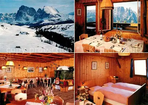 AK / Ansichtskarte Seiser_Alm Puflatschhuette Berghuette Berggaststaette Dolomiten Seiser_Alm
