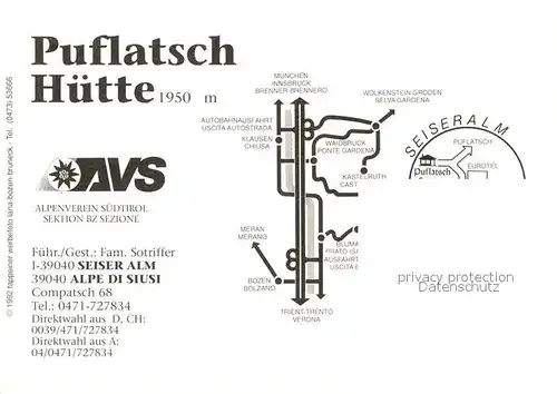 AK / Ansichtskarte Seiser_Alm Puflatschhuette Berghuette Gaststube Dolomiten Seiser_Alm