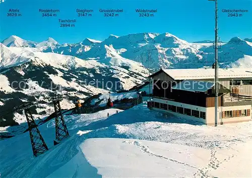 AK / Ansichtskarte Rinderberg Gondelbahn Bergstation und Restaurant Fernsicht Alpenpanorama Rinderberg