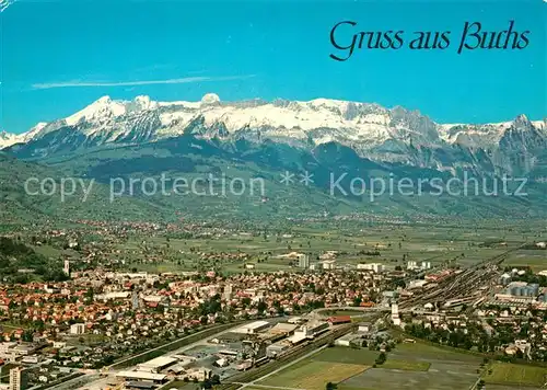 AK / Ansichtskarte Buchs_SG Blick zum Alpstein Appenzeller Alpen Fliegeraufnahme Buchs_SG