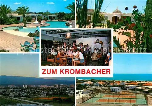 AK / Ansichtskarte Playa_del_Ingles Bungalows Parque Romantico Swimming Pool Tennis Restaurant Bar Zum Krombacher Playa_del_Ingles