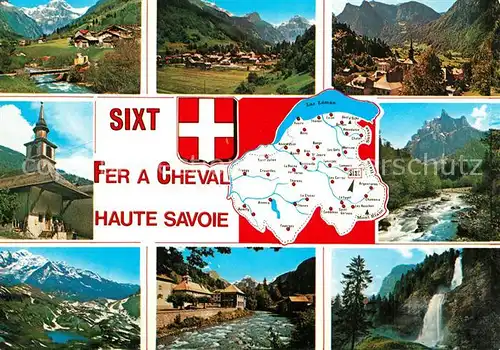 AK / Ansichtskarte Sixt Fer a Cheval et le Cirque du Fer a Cheval Landschaftspanorama Wasserfall Bergbach Alpen Sixt Fer a Cheval
