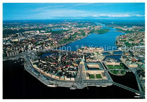 AK / Ansichtskarte Stockholm Flygbild oever Gamla Stan Old Town Stockholm