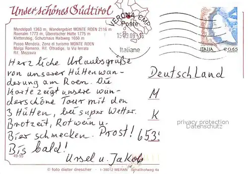 AK / Ansichtskarte Mendelpass Wandergebiet Monte Roen Roenalm ueberetscher Huette Klettersteig Schutzhaus Halbweg Mendelpass