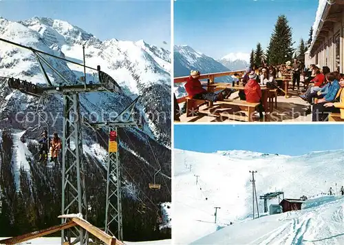 AK / Ansichtskarte Berguen_Bravuogn_GR Bergrestaurant Pros da Darlux Sesselbahn Skilift Piz Darlux Alpenpanorama Berguen_Bravuogn_GR