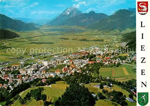 AK / Ansichtskarte Liezen_Steiermark Sommerfrische Wintersport Alpenpanorama Fliegeraufnahme Liezen_Steiermark