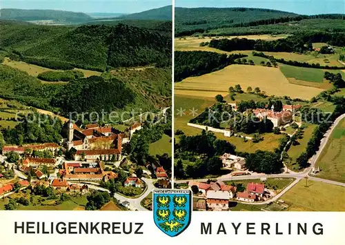AK / Ansichtskarte Mayerling_Baden Zisterzienserstift Kloster Heiligenkreuz Altes Jagdschloss Fliegeraufnahme Mayerling_Baden