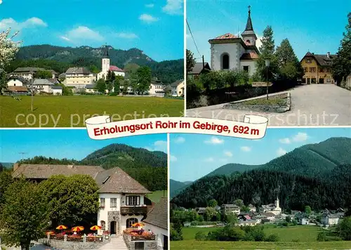AK / Ansichtskarte Rohr_Gebirge Sommerfrische Ortsansicht mit Kirche Hotel Kaiser Franz Josef Rohr Gebirge