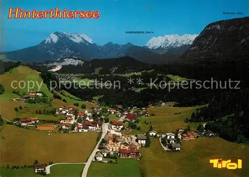 AK / Ansichtskarte Hinterthiersee Alpenpanorama Kaisergebirge Fliegeraufnahme Hinterthiersee