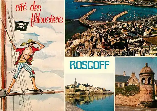 AK / Ansichtskarte Roscoff Le Port les Remparts et la Tour Marie Stuart vue aerienne Roscoff