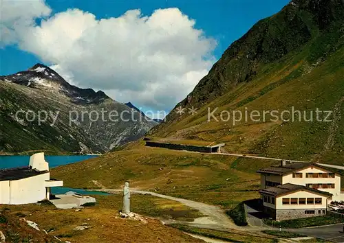 AK / Ansichtskarte Lukmanier Passhoehe Hospezi Santa Maria Stausee Strassengallerie Bergsee Alpen Lukmanier