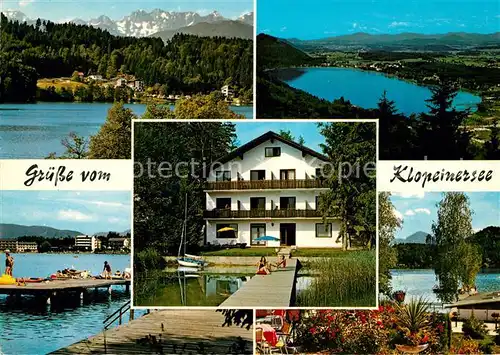 AK / Ansichtskarte St_Kanzian_Klopeiner_See Gaestehaus Pension Haus am See Jesse Landschaftspanorama Alpen St_Kanzian_Klopeiner_See