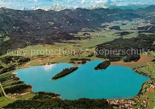 AK / Ansichtskarte Faakersee Alpenpanorama Fliegeraufnahme Faakersee