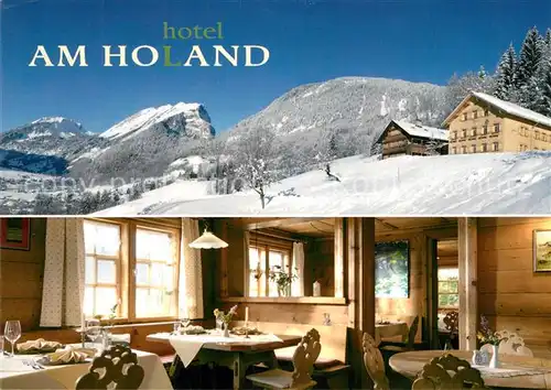 AK / Ansichtskarte Au_Bregenzerwald Hotel Am Holand Restaurant Winterpanorama Au_Bregenzerwald