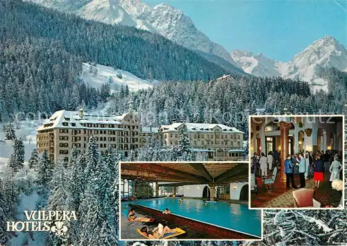 AK / Ansichtskarte Vulpera Hotel Schweizerhof Hallenbad Winterpanorama Alpen Vulpera