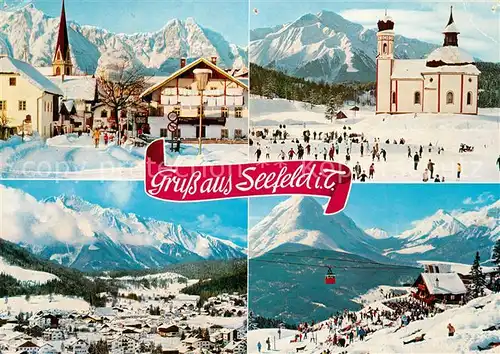 AK / Ansichtskarte Seefeld_Tirol Dorfstrasse Seekircherl Blick gegen Hocheder und Rosshuette Alpenpanorama Seefeld Tirol