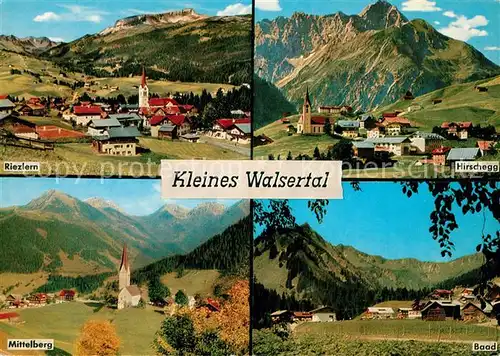 AK / Ansichtskarte Riezlern_Kleinwalsertal_Vorarlberg mit den Orten Hirschegg Baad Mittelberg Alpenpanorama Riezlern_Kleinwalsertal