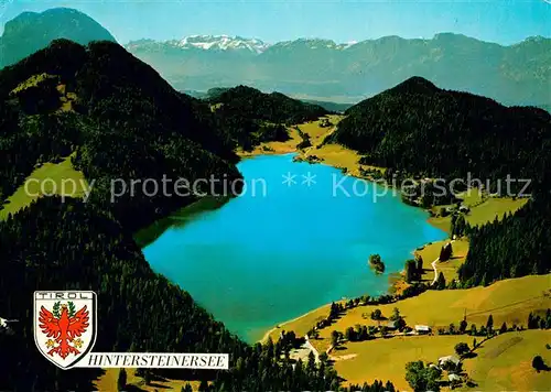 AK / Ansichtskarte Hintersteinersee mit Rofangebirge Alpenpanorama Fliegeraufnahme Hintersteinersee