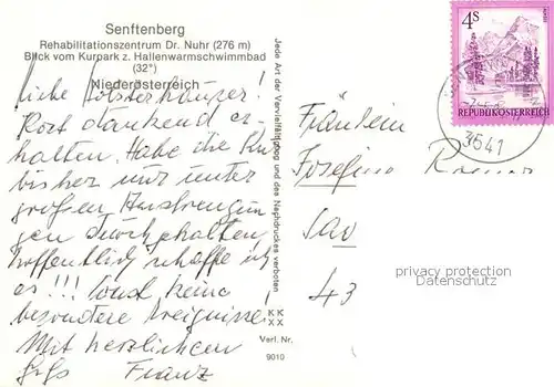 AK / Ansichtskarte Senftenberg_Niederoesterreich Rehabilitationszentrum Dr Nuhr Senftenberg