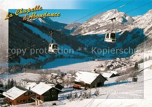 AK / Ansichtskarte La_Chapelle d_Abondance Le Ryz et le telecabine de la Pantiaz en hiver Alpes La_Chapelle d_Abondance