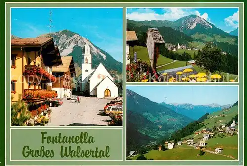 AK / Ansichtskarte Fontanella Ortsmotiv mit Kirche Panorama Grosses Walsertal Vorarlberg Fontanella