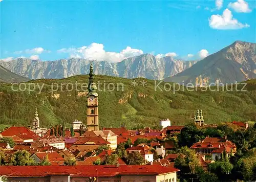 AK / Ansichtskarte Klagenfurt_Woerthersee Stadtbild mit Kirche Karawanken Klagenfurt_Woerthersee