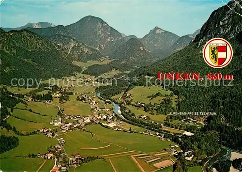 AK / Ansichtskarte Unken Erholungsort an der Saalach Alpenpanorama Fliegeraufnahme Unken