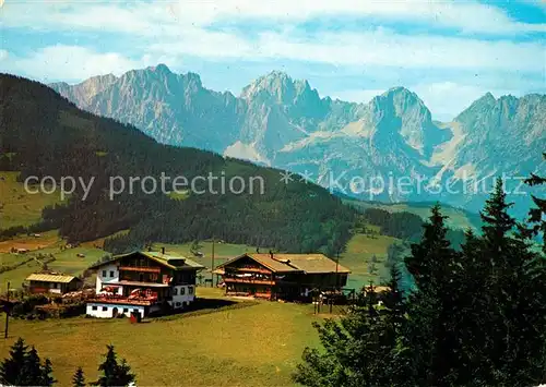 AK / Ansichtskarte Kirchberg_Tirol Alpengasthof Meierl mit Wildem Kaiser Kaisergebirge Kirchberg Tirol
