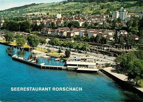 AK / Ansichtskarte Rorschach_Bodensee Seerestaurant Fliegeraufnahme Rorschach Bodensee