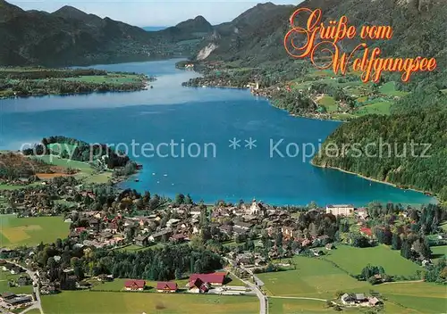 AK / Ansichtskarte Wolfgangsee Fliegeraufnahme mit Strobl St. Wolfgang St. Gilgen Wolfgangsee