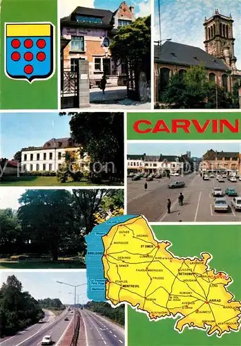 AK / Ansichtskarte Carvin mit Landkarte  Carvin