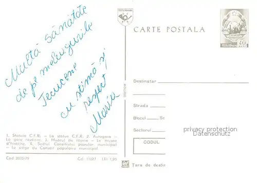 AK / Ansichtskarte Tecuci Denkmal Autogara Tecuci