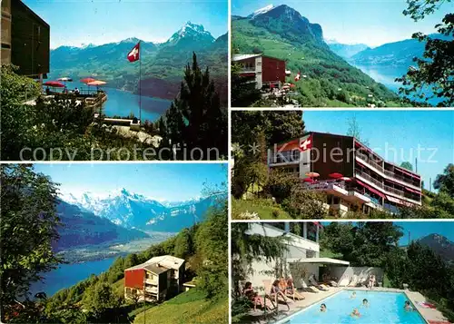 AK / Ansichtskarte Amden_SG Hotel Kurhaus Bellevue Amden Pool Amden_SG