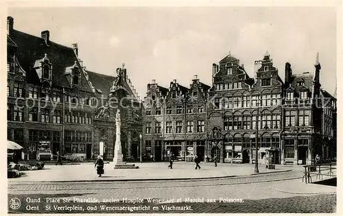 AK / Ansichtskarte Gand_Belgien Place Sainte Pharailde ancien Hospice Wenemaer Marche aux Poissons Gand Belgien