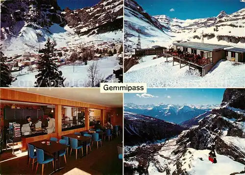AK / Ansichtskarte Gemmipass_Wallis bei Leukerbad Wildstrubel Restaurant Luftseilbahn Gemmipass Wallis