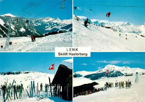 AK / Ansichtskarte Lenk_Simmental Skilif Haslerberg Sessellift Lenk Simmental