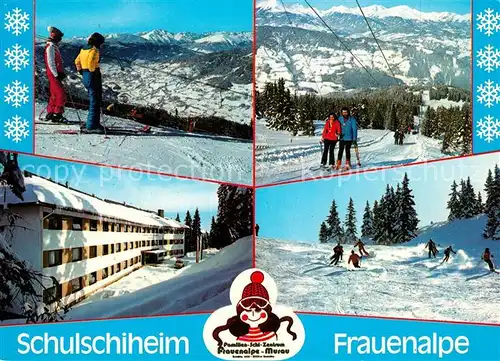 AK / Ansichtskarte Murau_Steiermark Schulschiheim Frauenalpe Wintersport Alpenpanorama Murau_Steiermark